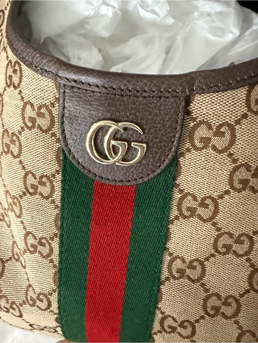 Authentic Gucci Giglio large GG canvas tote bag with with detachable pouch. - Picture 17 of 17